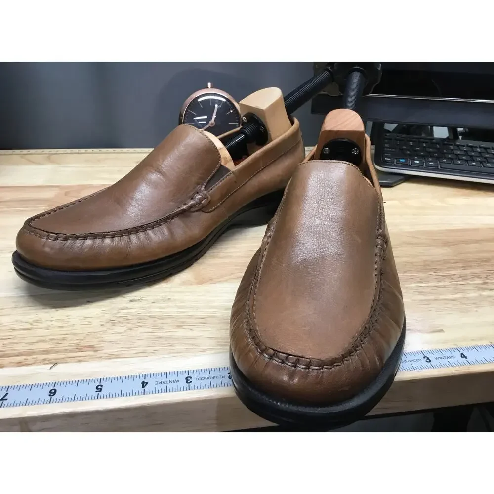 Rockport Preston Venetian Loafer Men's 11.5 Brown Leather Casual Slip-On Moc Toe